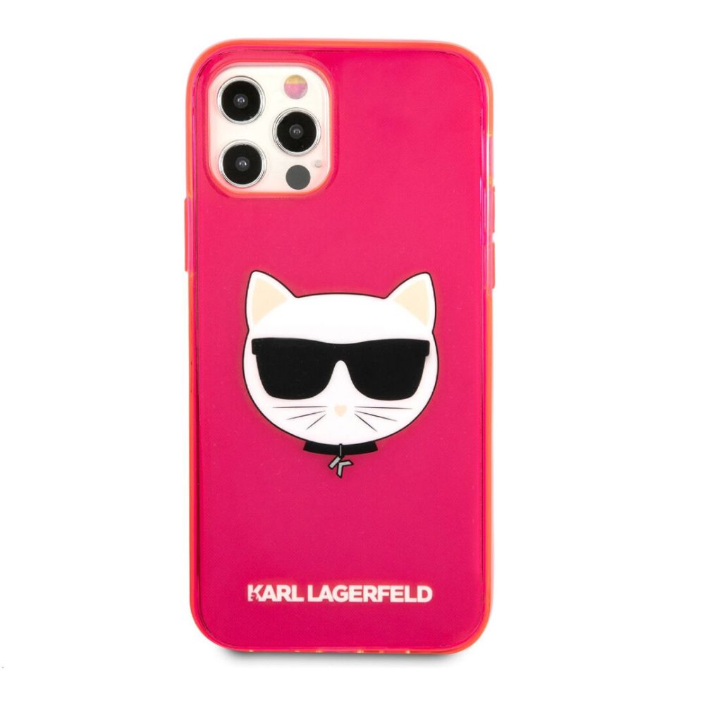 Чехол Lagerfeld для iPhone 12/12 Pro TPU FLUO Choupette Transp. Цвет: розовый