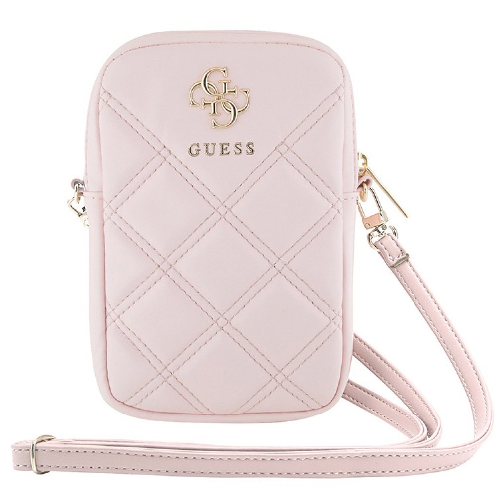 Сумка Guess Wallet Zipper Pouch Quilted 4G metal logo для iPhone. Цвет: розовый