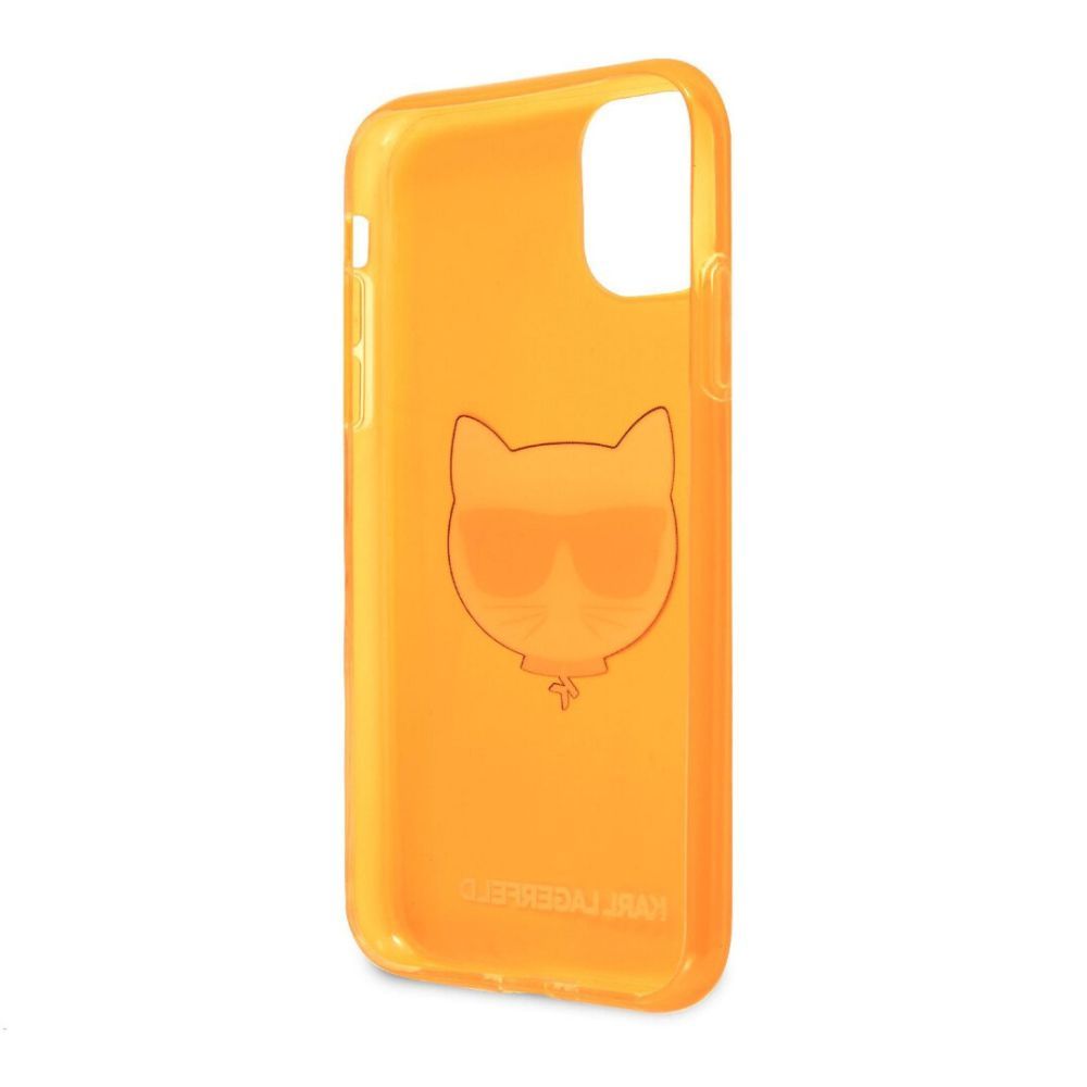 Чехол Lagerfeld для iPhone 11 TPU FLUO Choupette Transp. Цвет: оранжевый