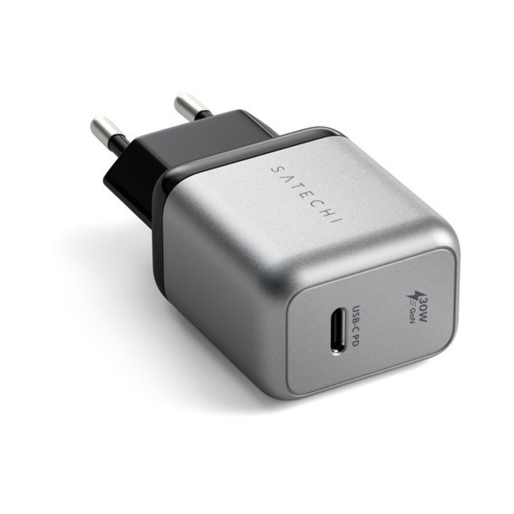 Сетевое зарядное устройство Satechi Wall Charger 30W, USB-C, GaN. Цвет: "Серый космос"