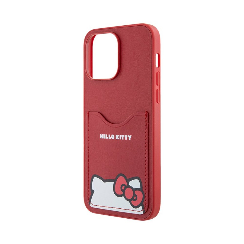 Чехол Hello Kitty Cardslot PU Leather Hidden Kitty для iPhone 14 Pro Max. Цвет: красный