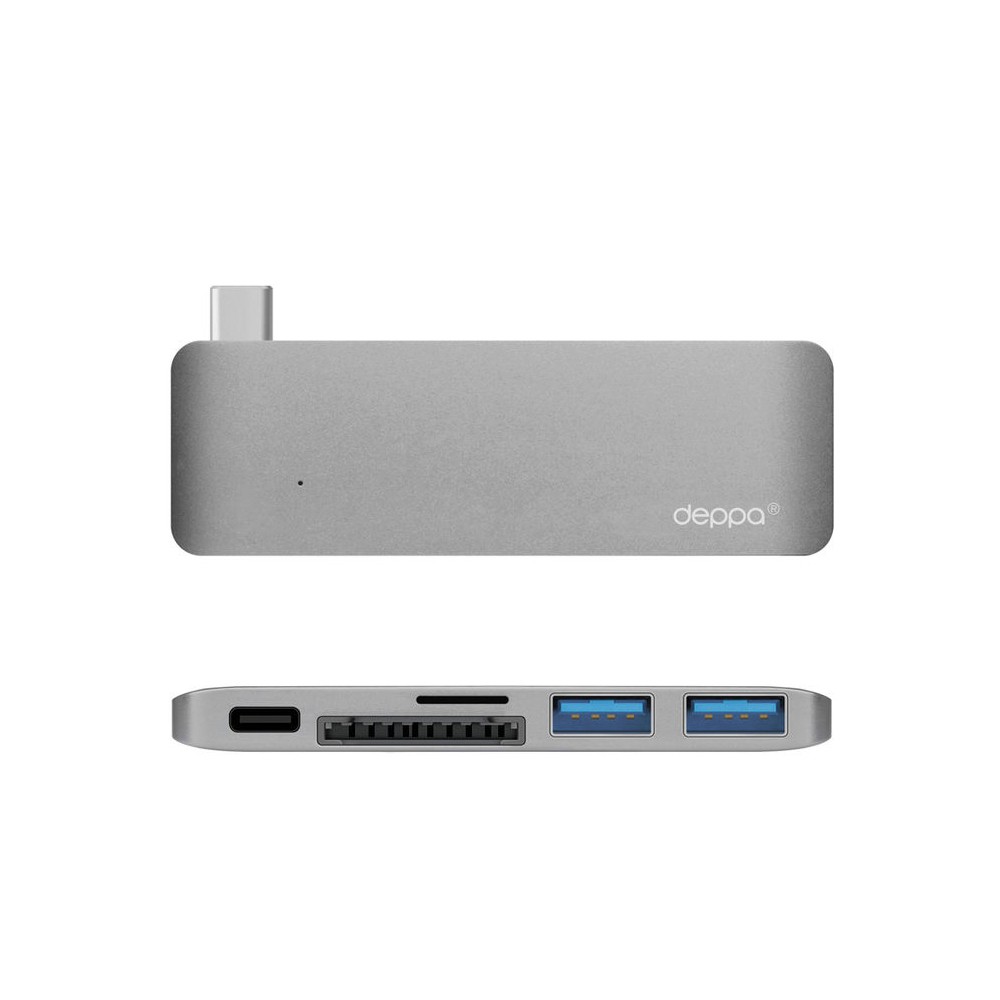 USB-C адаптер Deppa для MacBook 5в1, графит