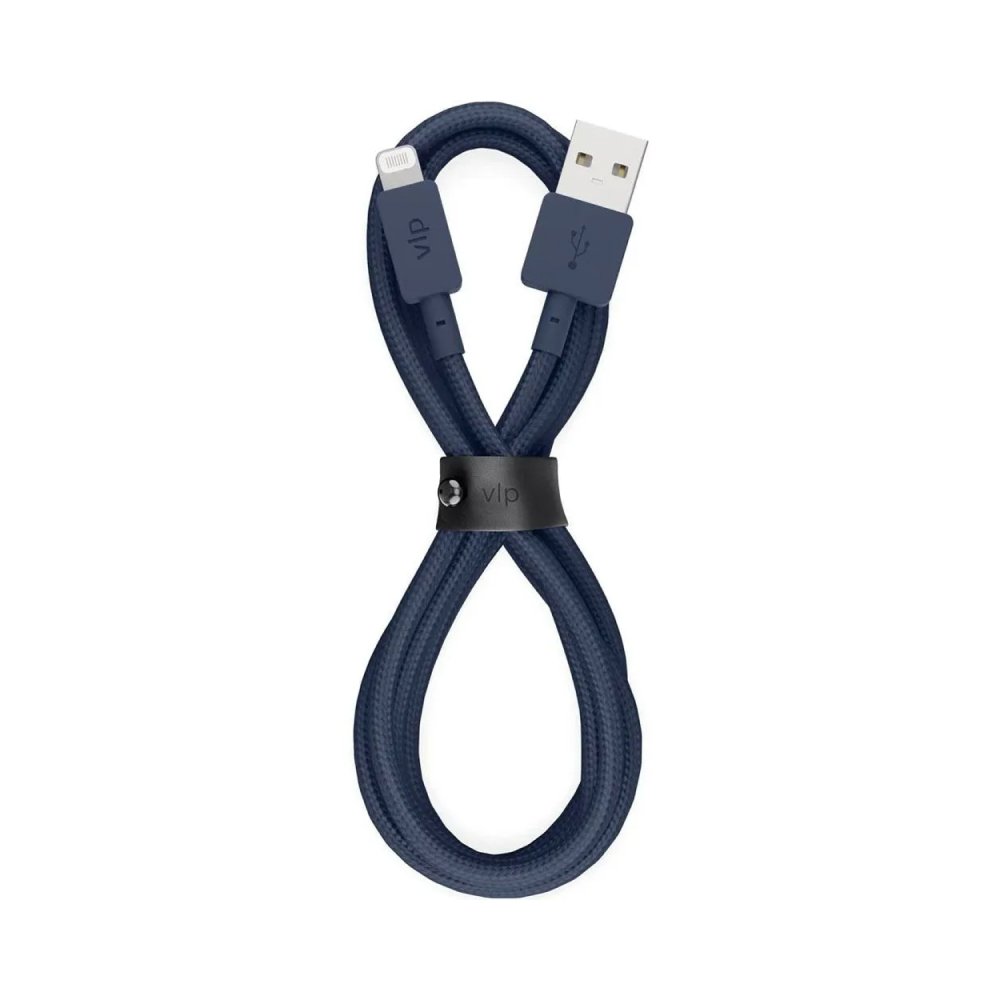 Кабель VLP Nylon Cable MFI Lightning — USB-A, 1.2 м. Цвет: тёмно-синий