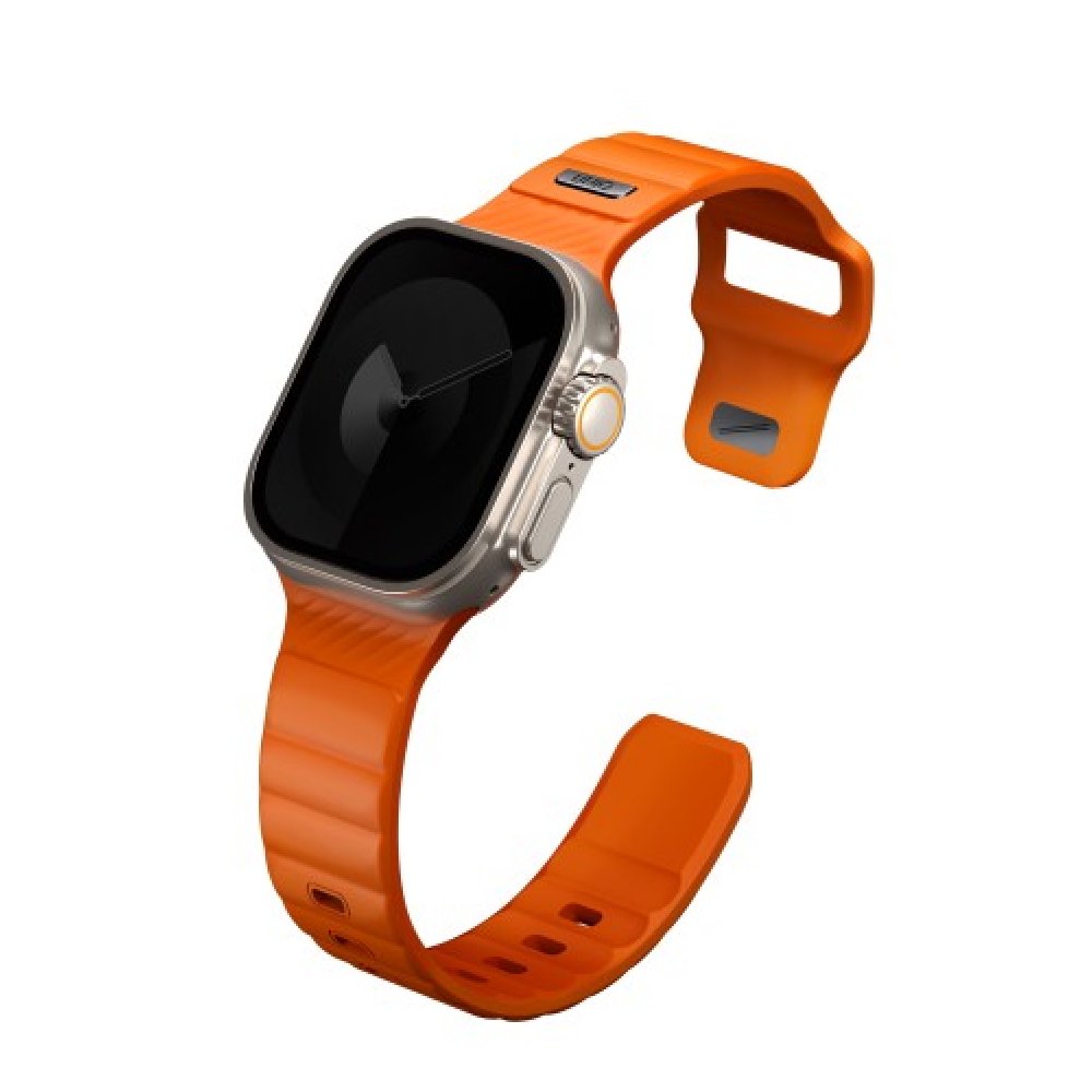 Ремешок силиконовый Uniq Stride FKM для Apple Watch 49мм/45мм/44мм/42мм. Цвет: оранжевый