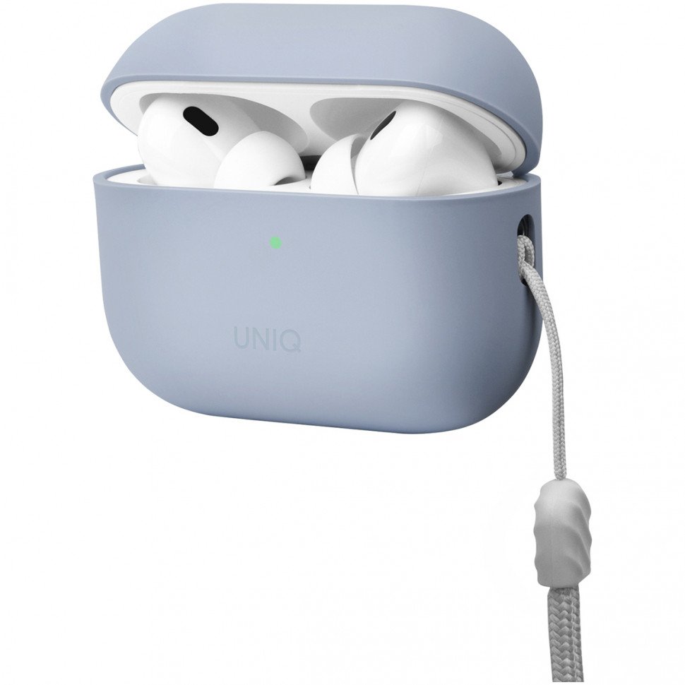 Чехол Uniq LINO Liquid silicone для AirPods Pro 2. Цвет: синий