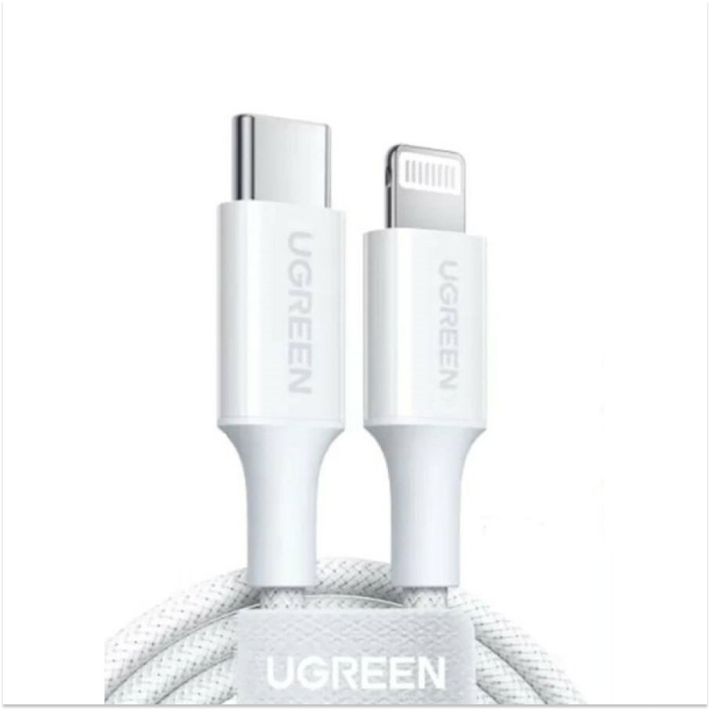 Кабель UGREEN US532 Lightning To USB-C PD Charging Cable, 1 м. Цвет: белый