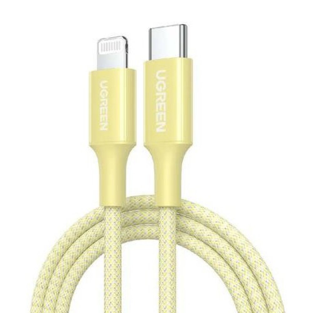 Кабель UGREEN US532 Lightning To USB-C PD Charging Cable, 1 м. Цвет: жёлтый