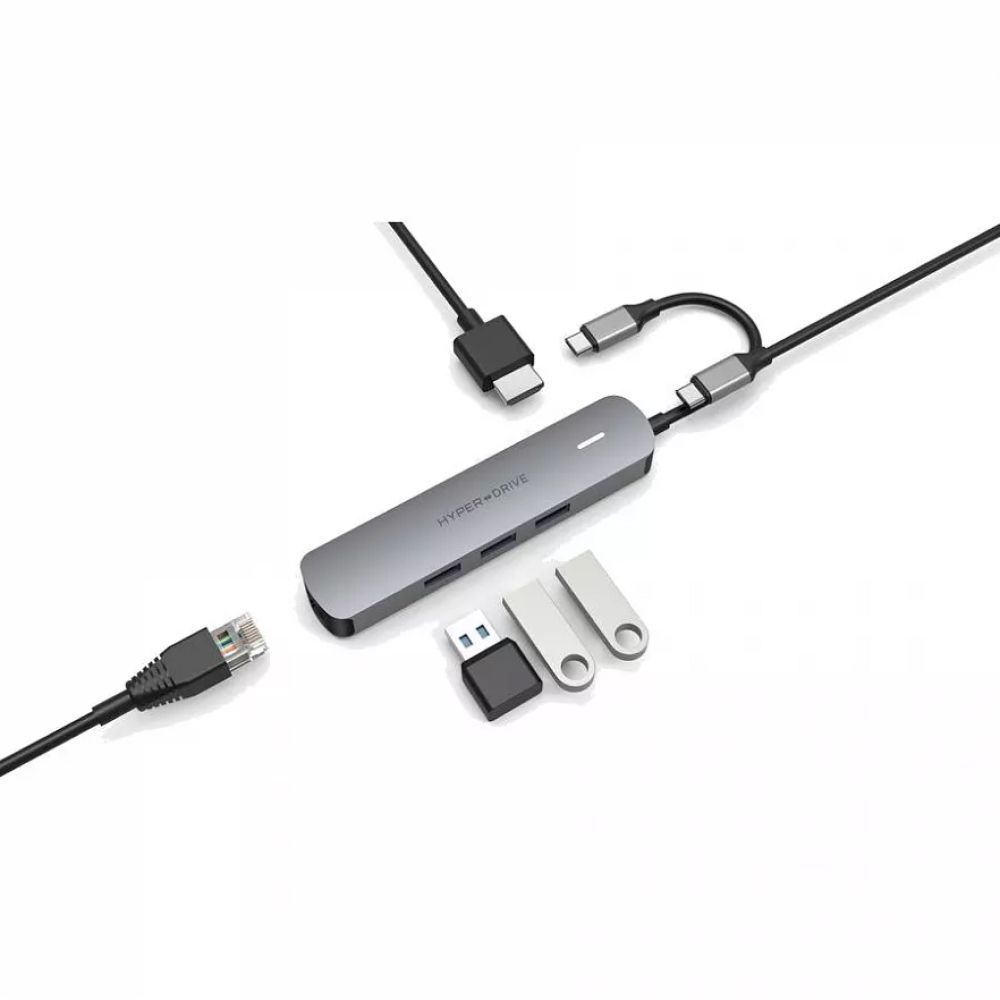 Хаб USB Hyper HyperDrive 6in1 USB-C Hub для MacBook. Цвет: серебристый