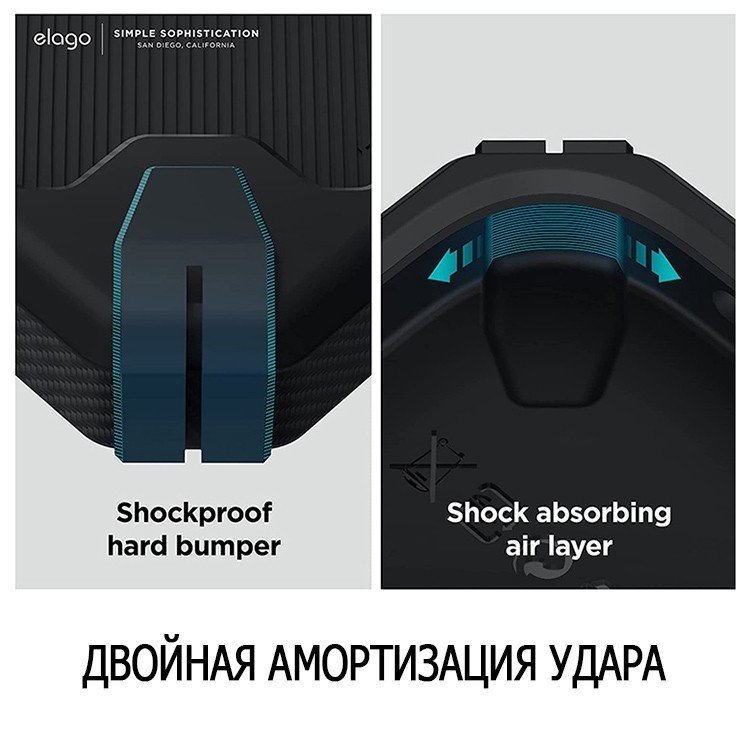 Чехол Elago ARMOR silicone (tpu) для iPhone 14 Pro. Цвет: чёрный