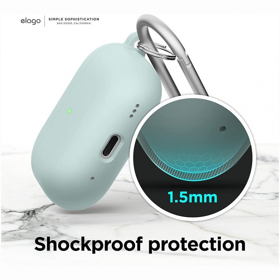 Чехол Elago Liquid Hang Case для AirPods Pro 2. Цвет: мятный