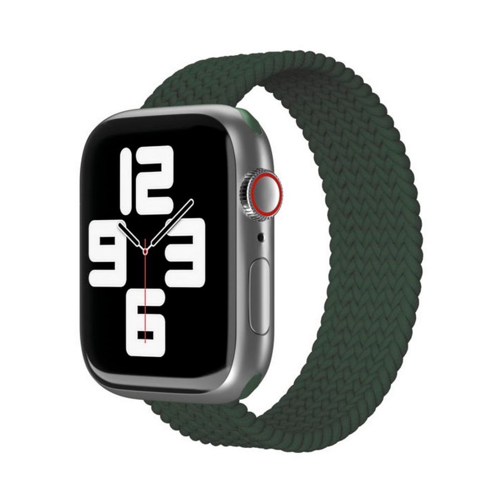 Ремешок нейлоновый плетёный VLP для Apple Watch 42мм/44мм/45мм, L/XL, 2 шт. Цвет: тёмно-зелёный