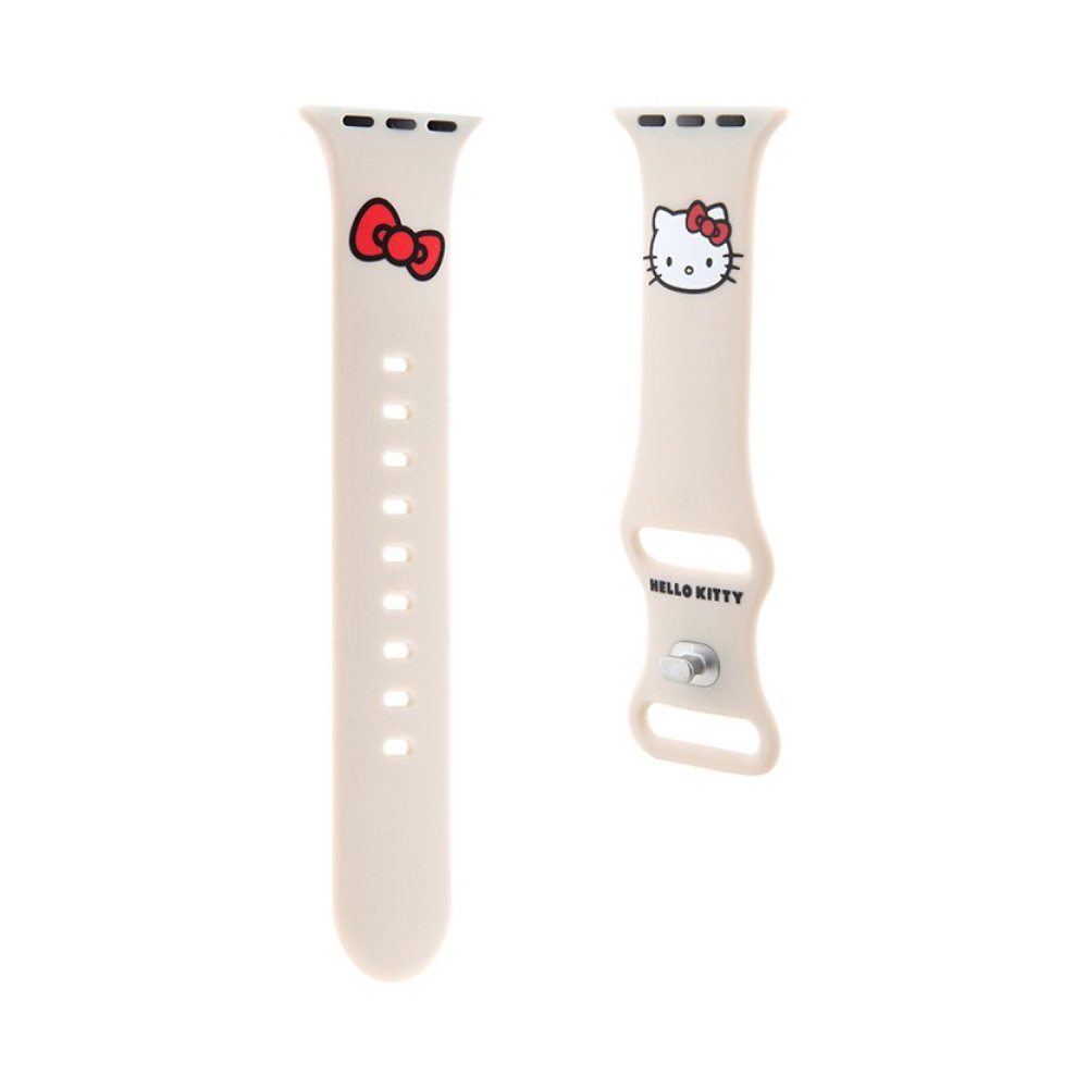 Ремешок силиконовый Hello Kitty Liquid silicon Kitty Head для Apple Watch 38мм/40мм. Цвет: бежевый