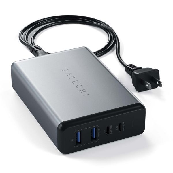 Адаптер питания Satechi Type-C 108W Pro, Power Delivery, USB-A x2, USB-C x2. Цвет: "Серый космос"