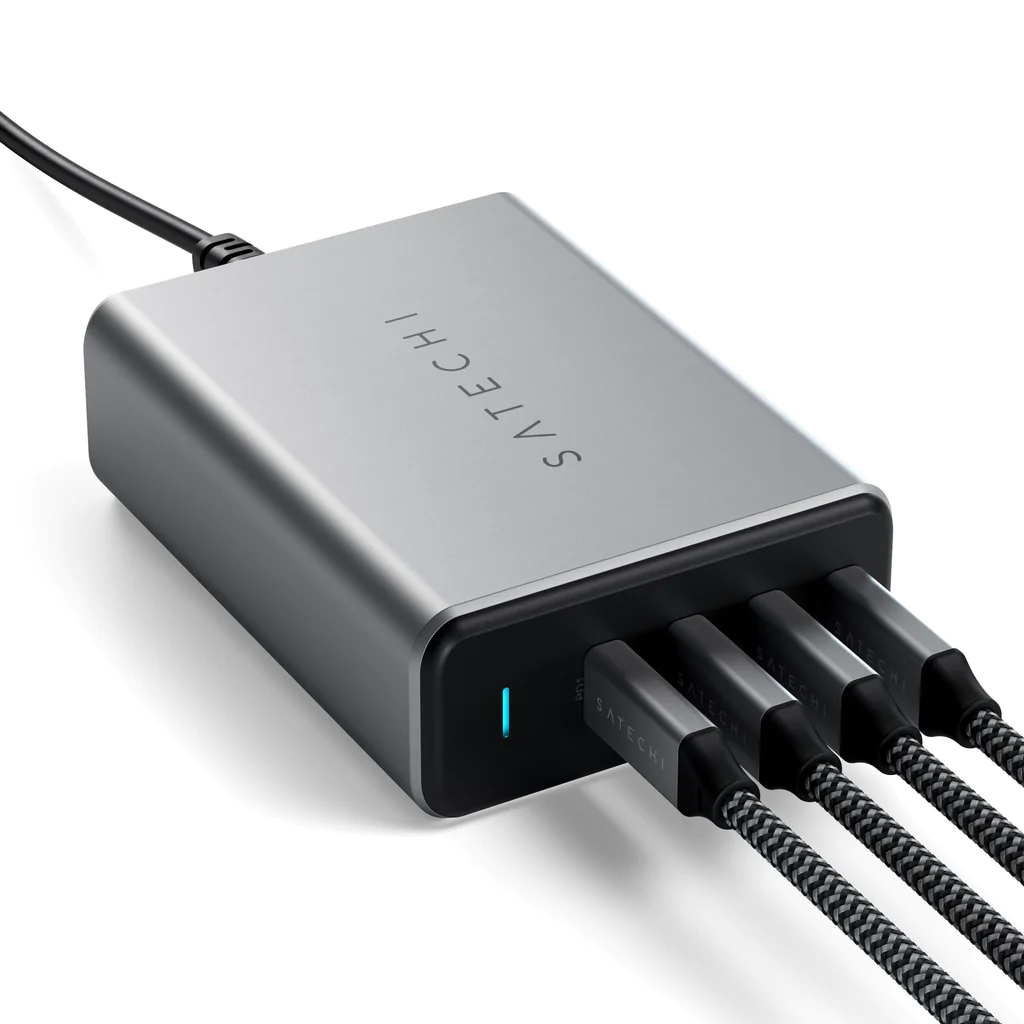 Сетевое зарядное устройство Satechi 165W USB-C 4-Port PD GaN Charger. Цвет: "Серый космос"