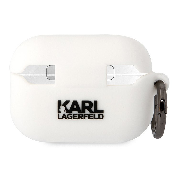 Чехол Lagerfeld NFT 3D Choupette для Airpods Pro 2 силиконовый с кольцом. Цвет: белый