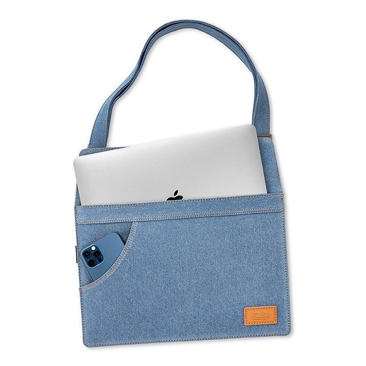 Сумка Tomtoc TheHer Denim Shoulder Bag A26 для ноутбуков 13".Цвет: голубой джинсовый