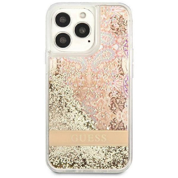 Чехол Guess для iPhone 13 Liquid Glitter Paisley Hard. Цвет: синий