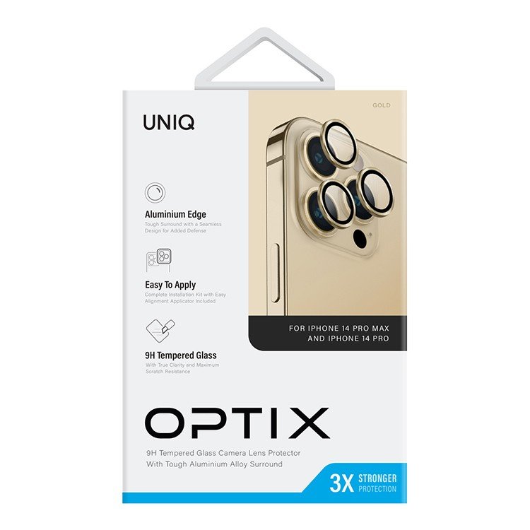 Защитное стекло Uniq OPTIX для камеры iPhone 14 Pro/14 Pro Max. Цвет: золотой