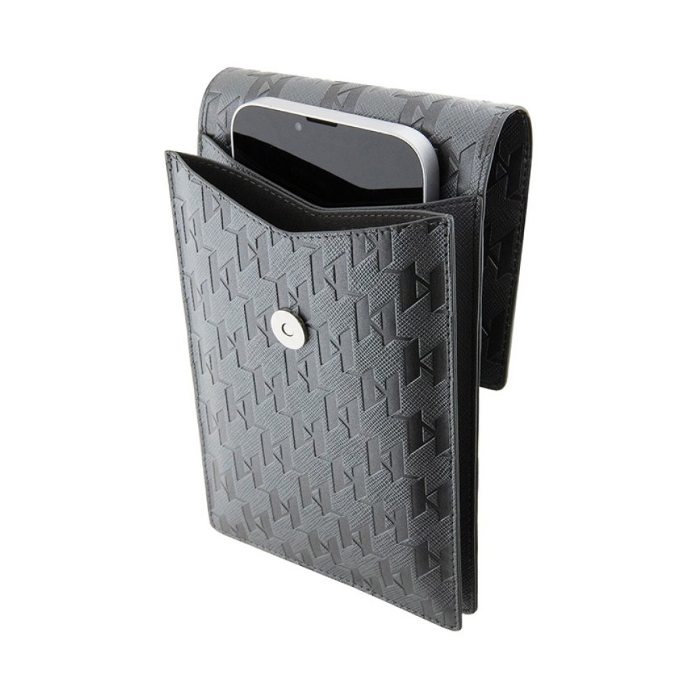 Сумка Lagerfeld Wallet Phone Pouch Saffiano Monogram для iPhone. Цвет: серебристый