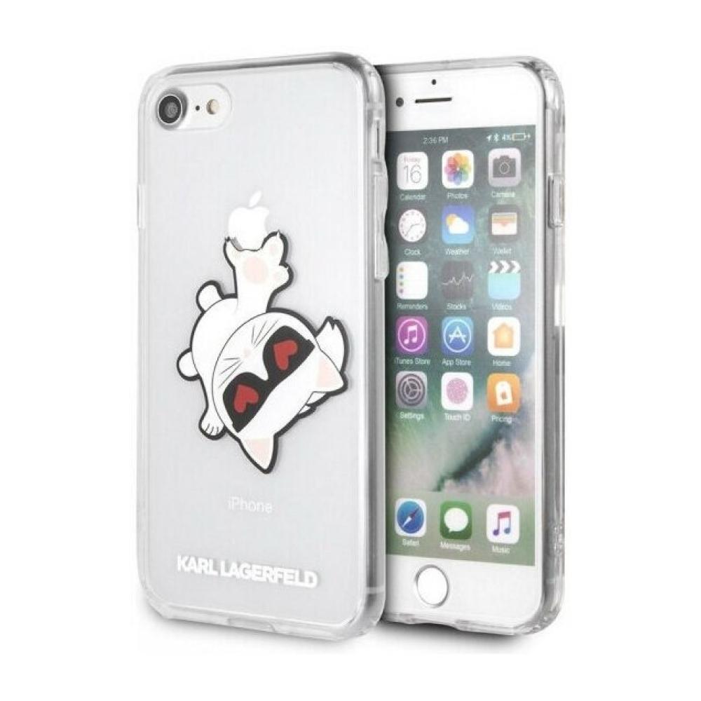 Чехол Lagerfeld для iPhone SE(2020)/8/7 PC/TPU collection Choupette Apple Hard. Цвет: прозрачный