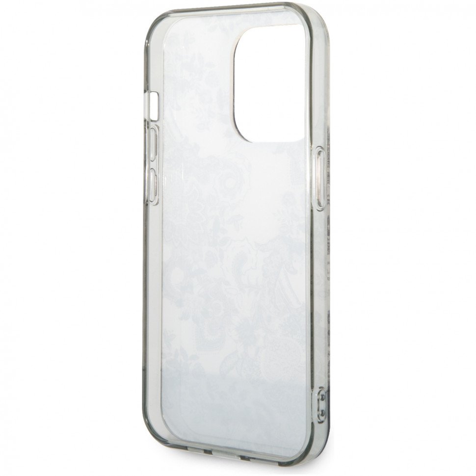 Чехол Guess для iPhone 14 Pro PC/TPU Toile de Jouy w Electroplated camera Hard. Цвет: серый