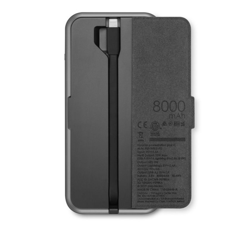 Портативный аккумулятор Mophie Powerstation Plus Wireless with PD, 8000 мАч, Цвет: черный