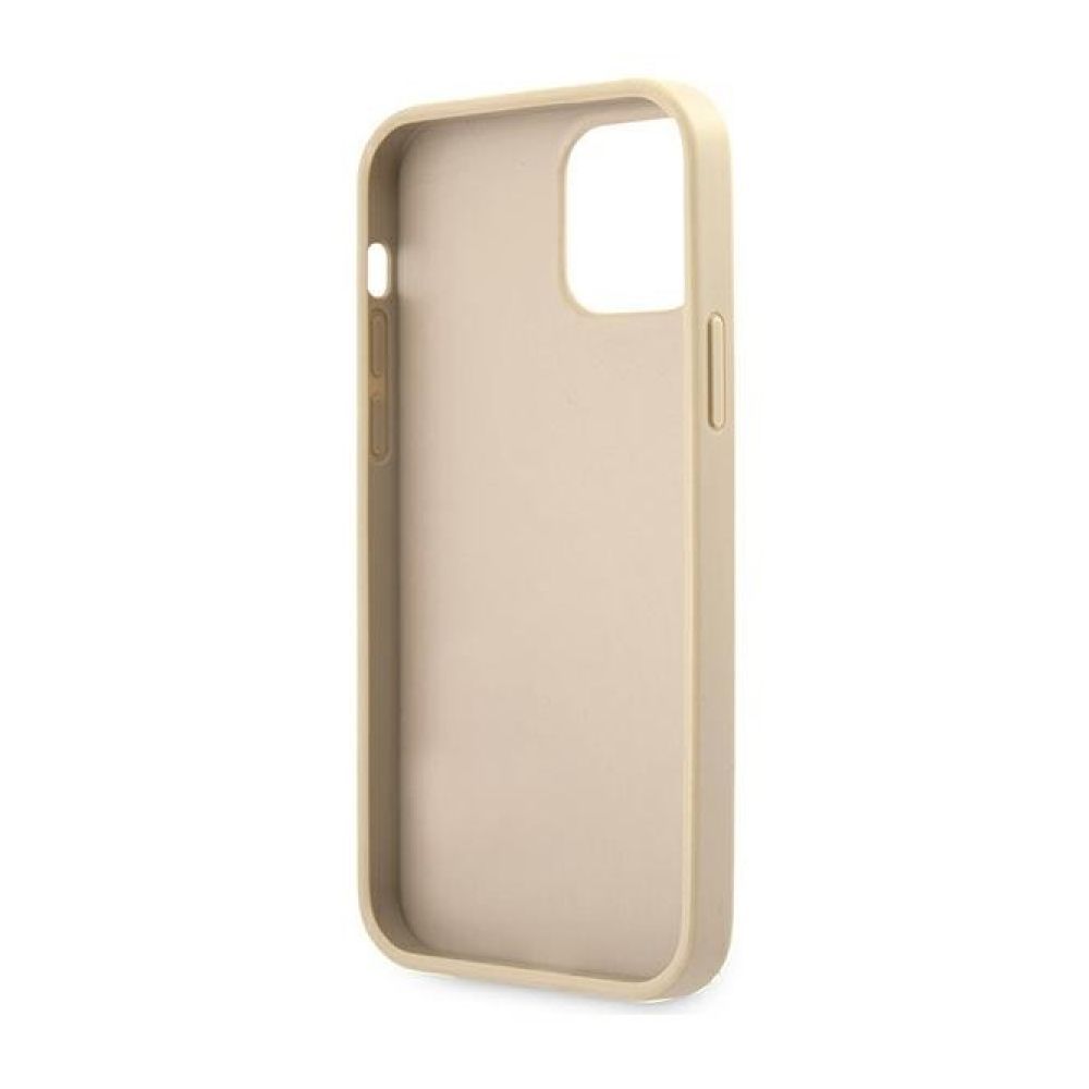 Чехол Guess для iPhone 12 Pro Max Saffiano Script embossed logo. Цвет: золотой