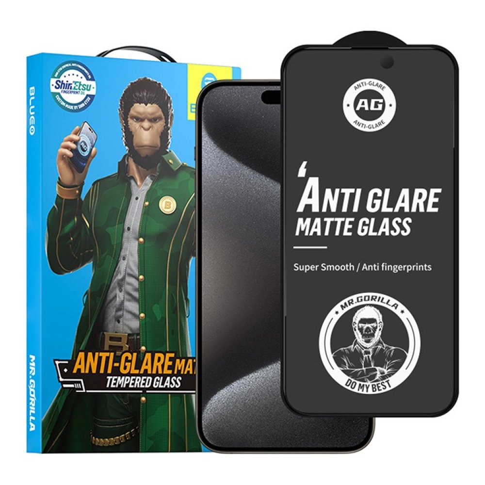 Защитное стекло BlueO Anti-glare (матовое) Anti-Static для iPhone 15 Pro