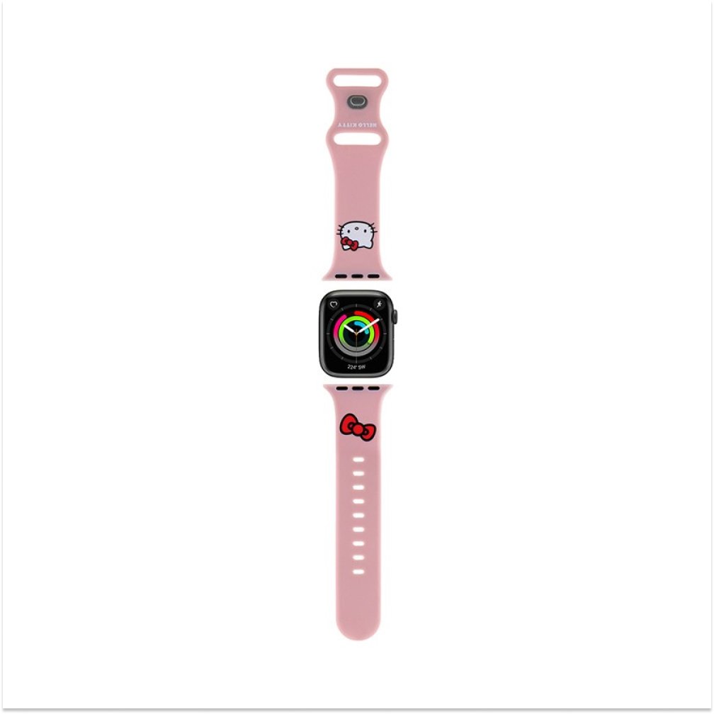 Ремешок силиконовый Hello Kitty Liquid silicon Kitty Head для Apple Watch 38мм/40мм. Цвет: розовый