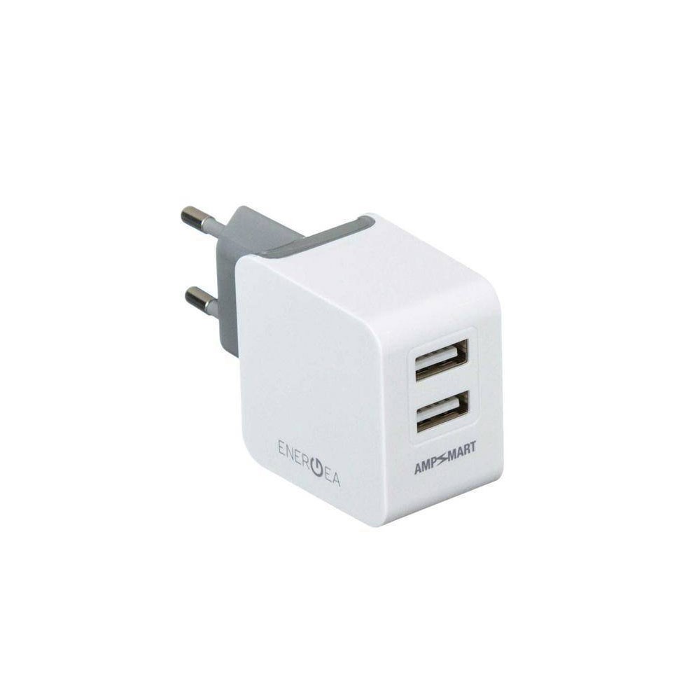 Адаптер питания EnergEA Ampcharge, 2 USB + Ligtning cable MFI 3.4A. Цвет: белый