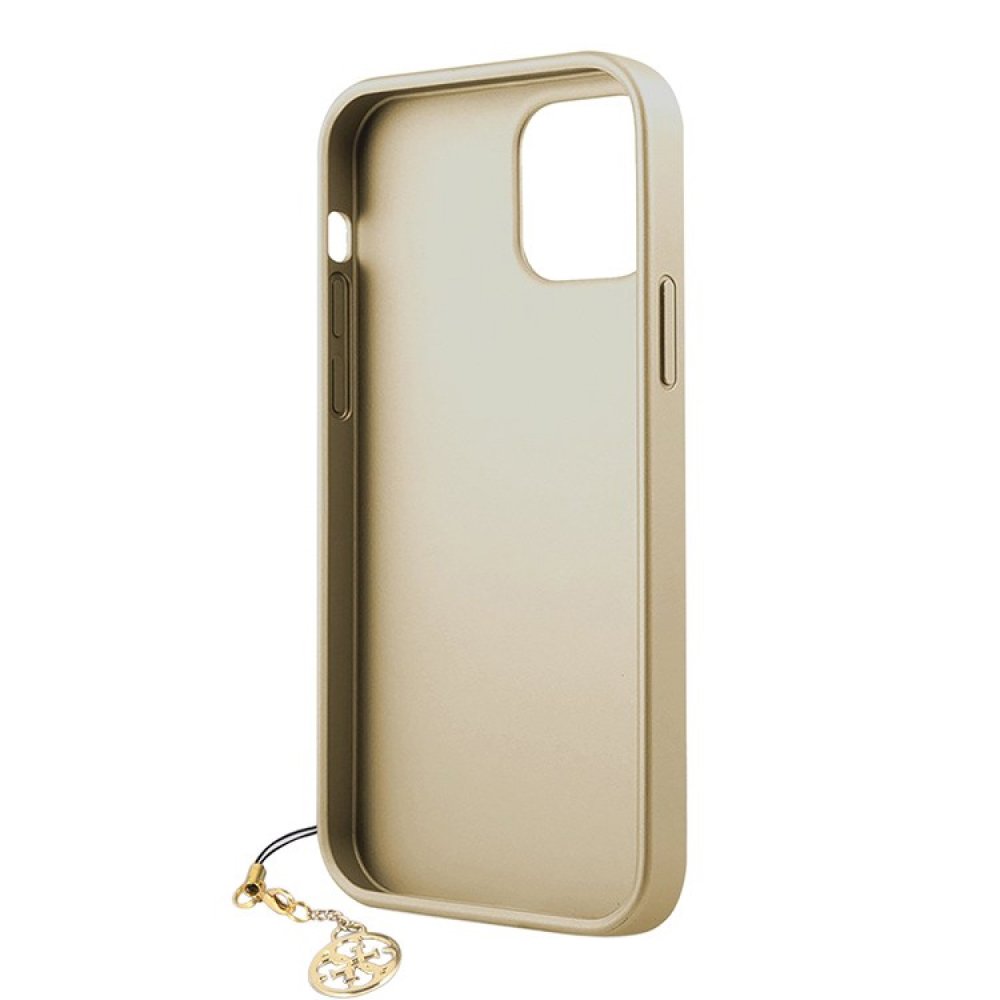 Чехол Guess для iPhone 12 Pro Max PU 4G Charms collection Hard. Цвет: коричневый