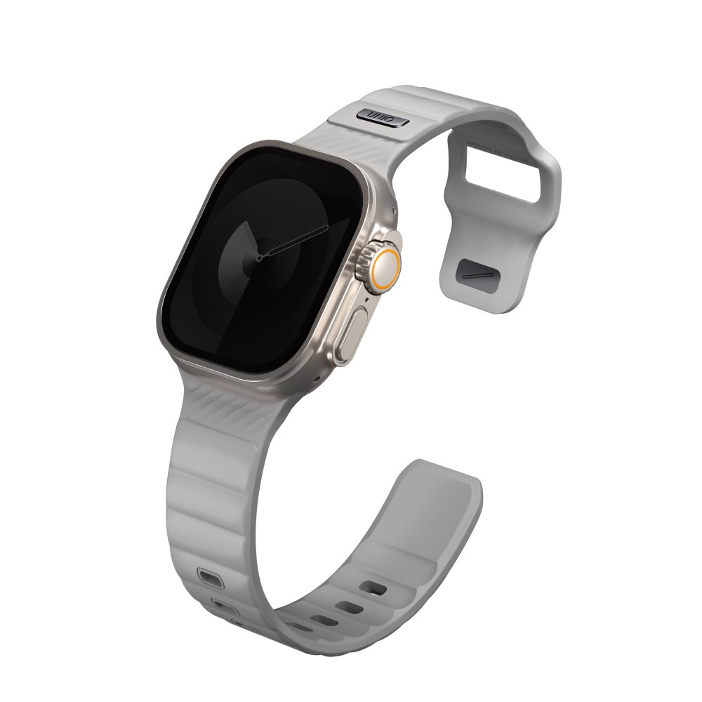 Ремешок силиконовый Uniq Stride FKM для Apple Watch 49мм/45мм/44мм/42мм. Цвет: серый