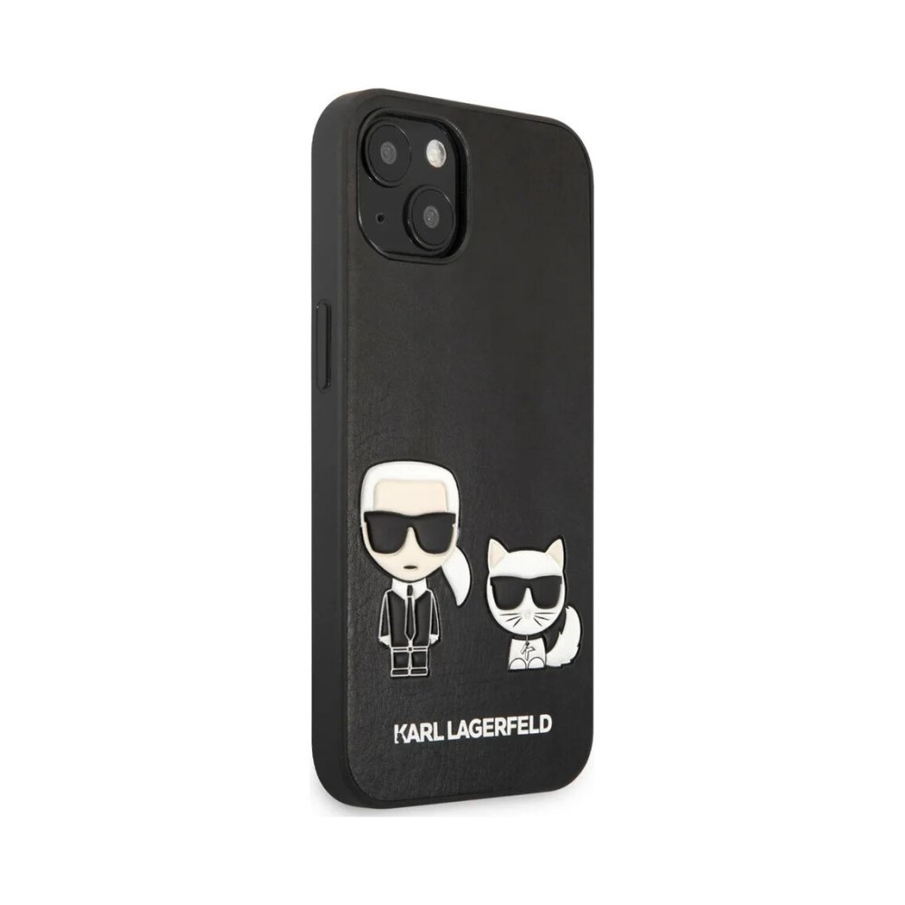 Чехол Lagerfeld для iPhone 13 PU Karl & Choupette Hard. Цвет: чёрный