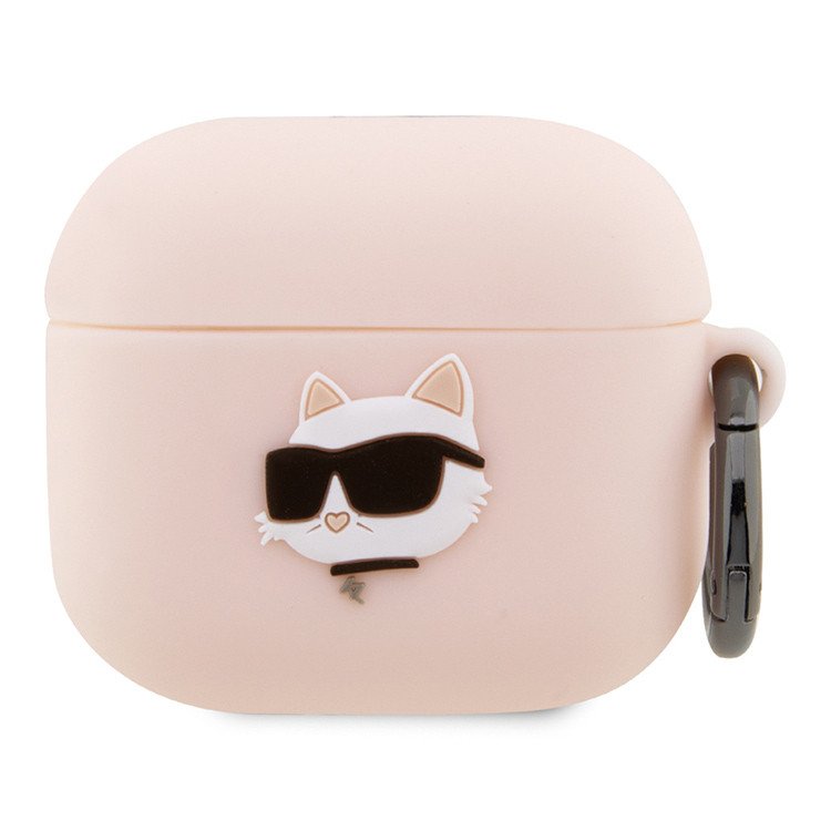 Чехол Lagerfeld NFT 3D Choupette для AirPods 3 с кольцом, силикон. Цвет: розовый