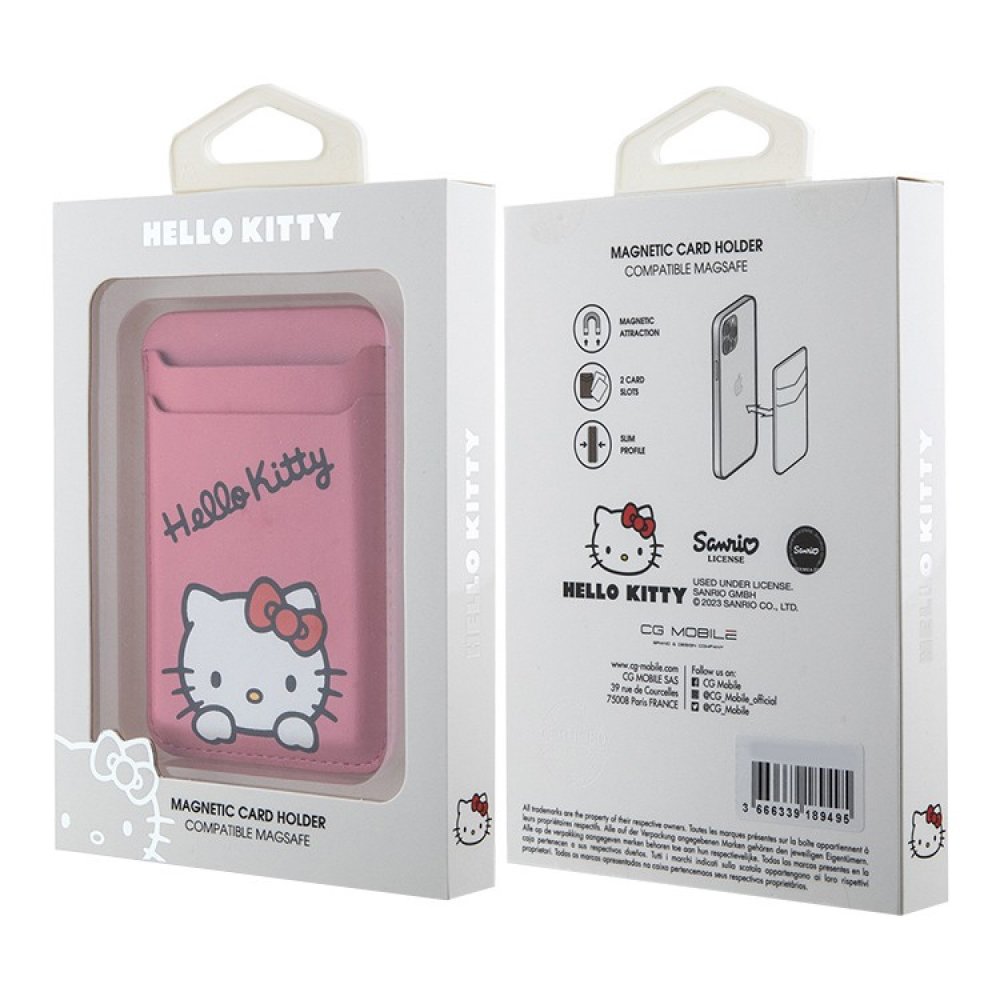 Магнитный бумажник Hello Kitty Cardslot MagSafe PU leather Dreaming Kitty. Цвет: розовый