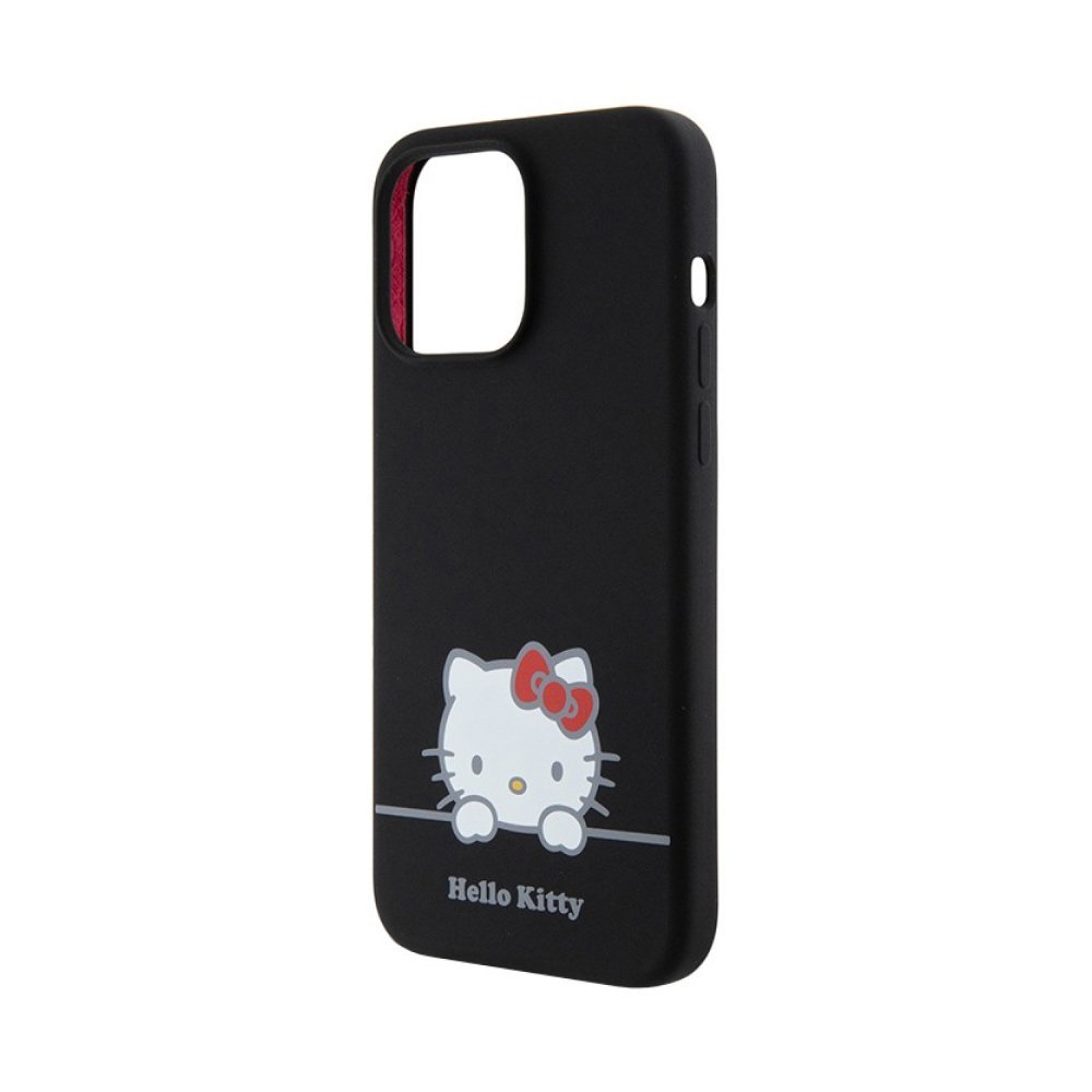 Чехол Hello Kitty Liquid Silicone Dreaming Kitty для iPhone 15 Pro Max. Цвет: черный