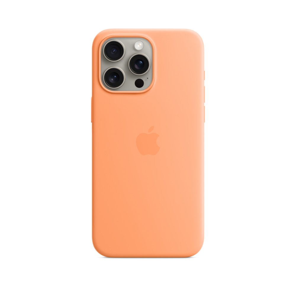 Силиконовый чехол MagSafe для iPhone 15 Pro Max Silicone Case with MagSafe - Orange Sorbet