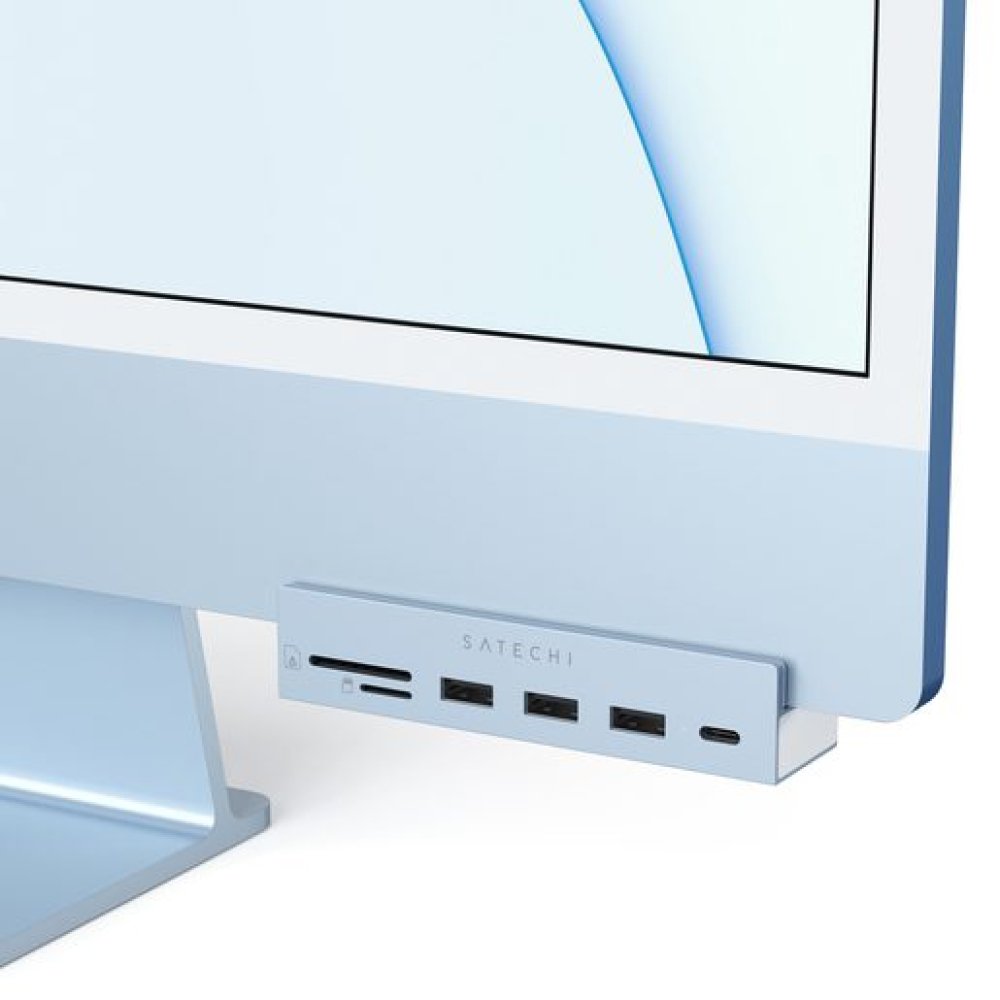 USB-хаб Satechi Aluminum USB-C Clamp Hub для 24" iMac. Цвет: синий