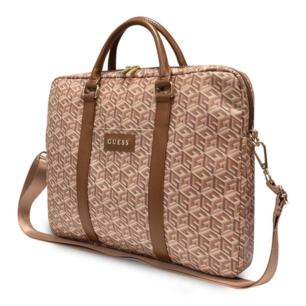 Сумка Guess для ноутбуков 15-16" G CUBE Bag. Цвет: коричневый