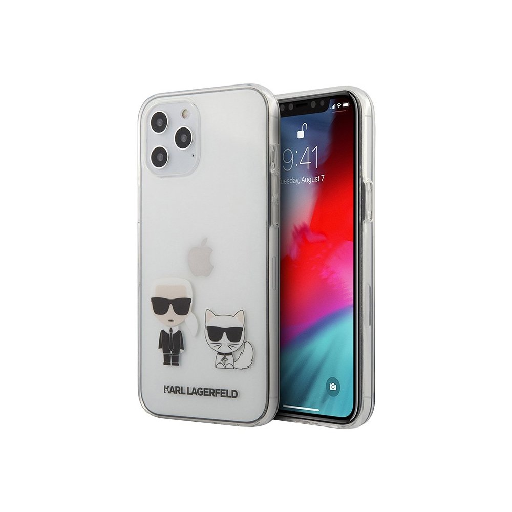 Чехол Lagerfeld для iPhone 12 Pro Max PC/TPU Ikonik Karl & Choupette Hard. Цвет: прозрачный