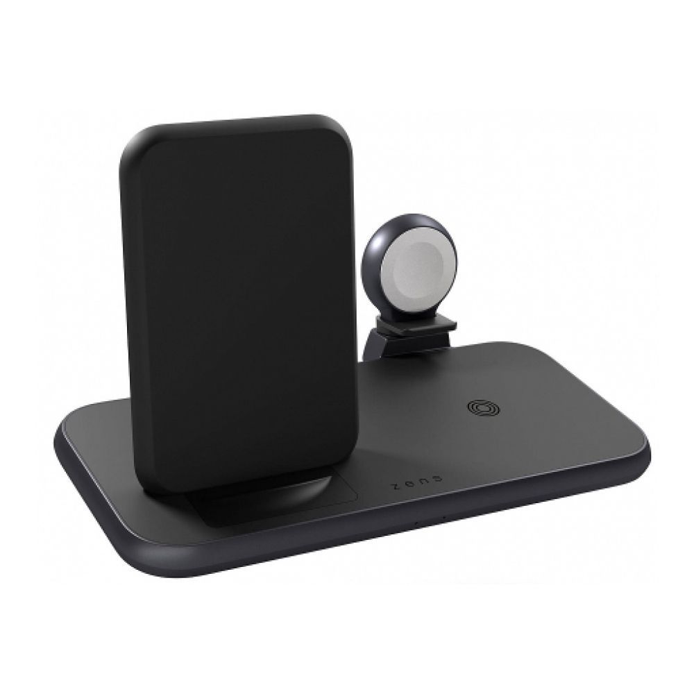 Док-станция Zens Aluminium Stand 4 в 1 Wireless Charger, PD, 45W. Цвет: чёрный