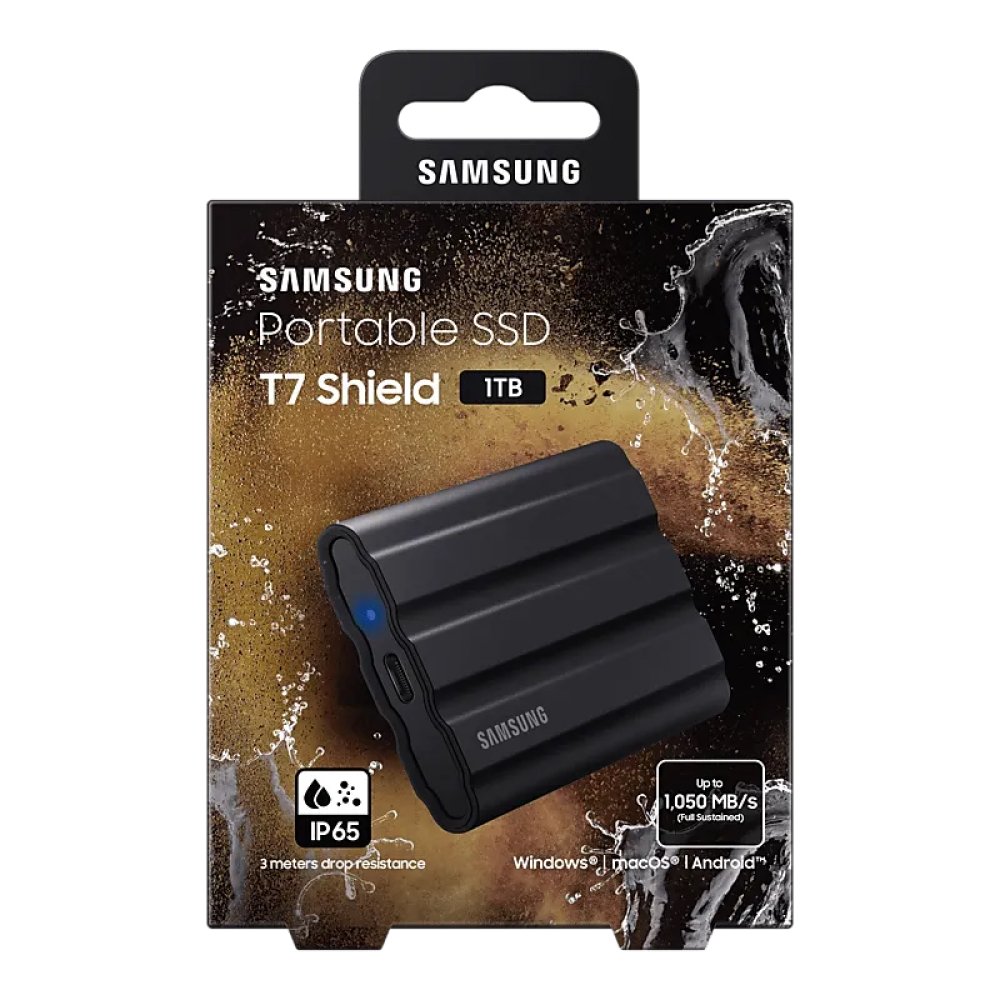 Внешний SSD диск Samsung T7 Shield, 1Тб. Цвет: чёрный