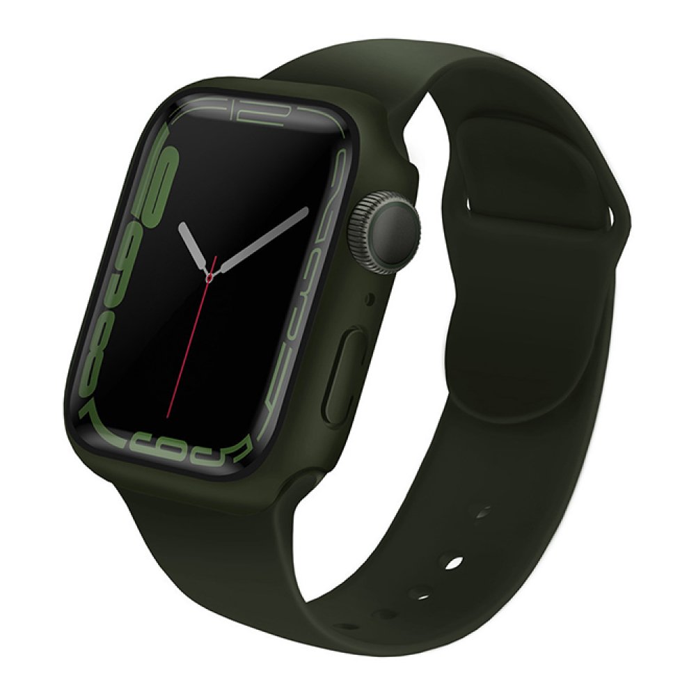 Чехол Uniq Legion +9H Curved glass для Apple Watch 7 45мм. Цвет: зеленый