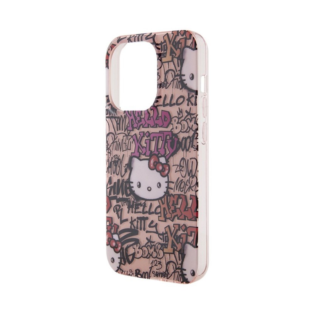 Чехол Hello Kitty PC/TPU Graffiti Tags для iPhone 14 Pro. Цвет: розовый