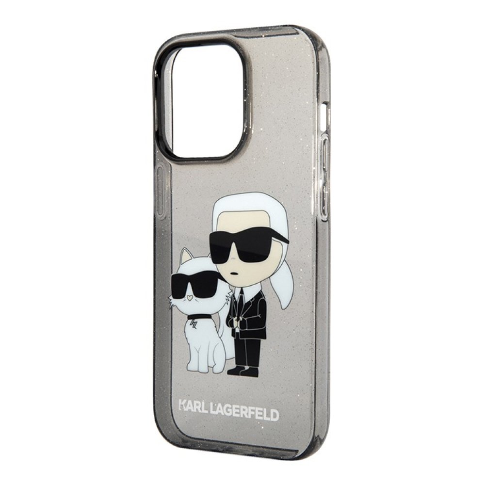 Чехол Lagerfeld PC/TPU NFT Karl & Choupette Hard Glitter для iPhone 15 Pro Max.Цвет: чёрный