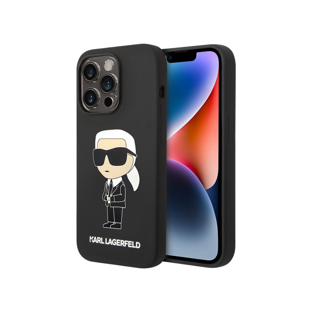 Чехол Lagerfeld для iPhone 14 Pro Max 3D Rubber NFT Karl Ikonik Hard. Цвет: чёрный