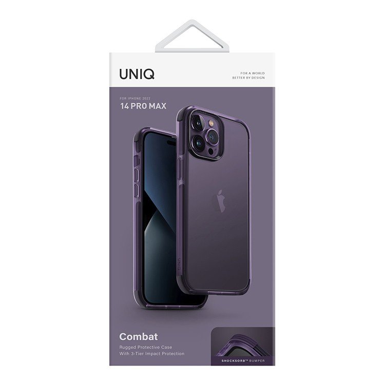 Чехол Uniq Combat Antifingerpint для iPhone 14 Pro Max. Цвет: фиолетовый