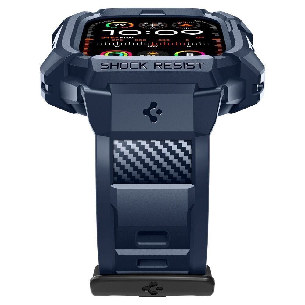 Ремешок и защитный чехол SPIGEN RUGGED ARMOR PRO для Apple Watch 49мм. Цвет: синий