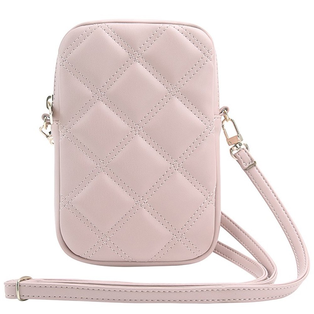 Сумка Guess Wallet Zipper Pouch Quilted 4G metal logo для iPhone. Цвет: розовый