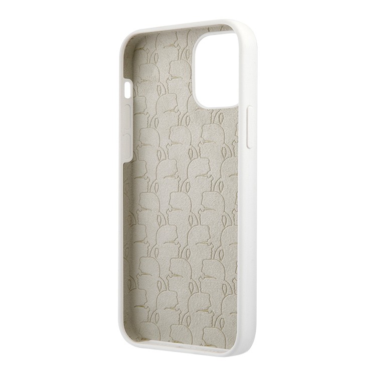 Чехол Lagerfeld для iPhone 12/12 Pro Liquid silicone Karl's Head. Цвет: белый